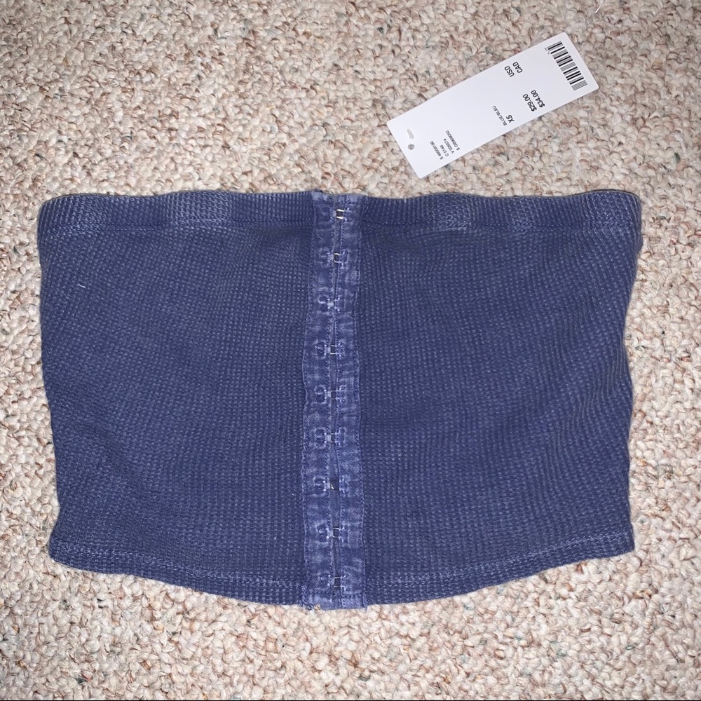 Waffle knit tube top